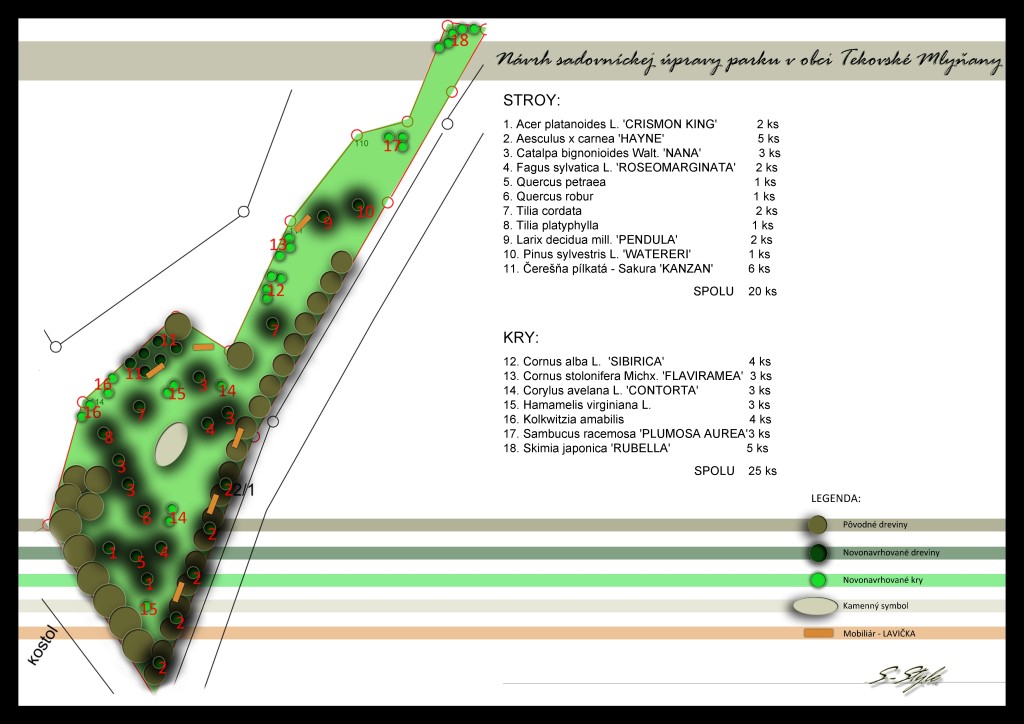 Výsadba Obecný park pri kostole